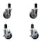 Service Caster 4'' SS Thermoplastic Rubber Wheel Swivel 1-5/8'' Expanding Stem Caster Set 2 Brakes, 4PK SCC-SSEX20S414-TPRB-2-TLB-2-158 - alternate 1